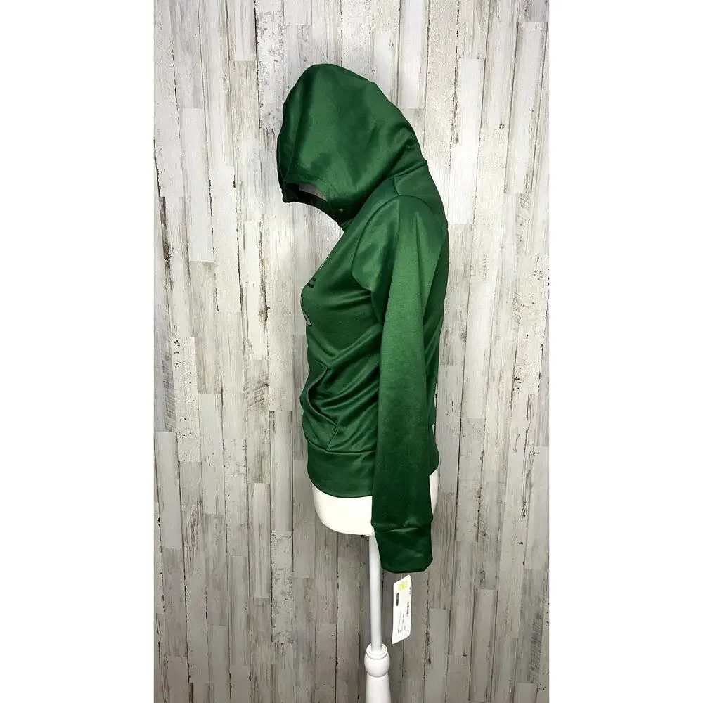 NWT New York Jets Green Girl's Sparkle Pullover Hoodie Long Sleeve Football - Picture 5 of 5
